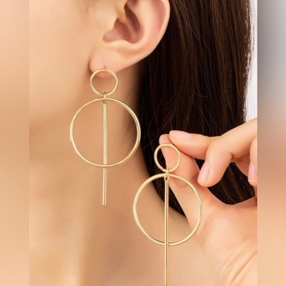 Jewelry - Minimalist hoop and stick gold plated